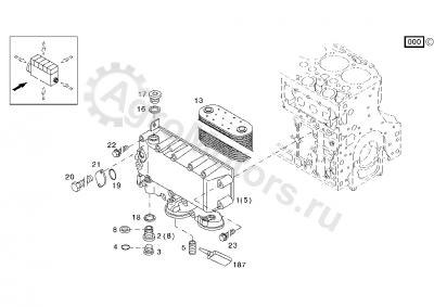 F004200510050 Корпус маслоохладителя Вид 1