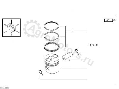 04158391 Поршень в сборе (поршневые кольца, стопор, палец) Вид 2