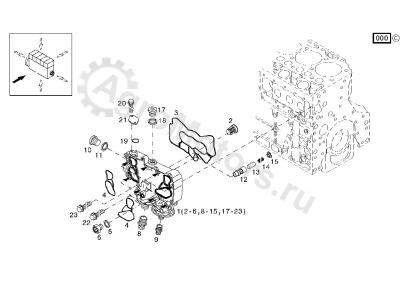 04299502 Корпус маслоохладителя Вид 2 04299502 Корпус маслоохладителя Вид 2