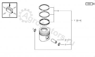 04285668 Поршень в сборе (кольца, палец, стопор) Вид 2