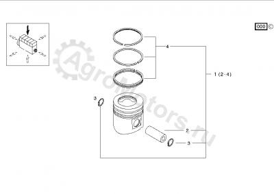 04501365 Поршень в сборе (кольца, палец, стопор) Вид 2
